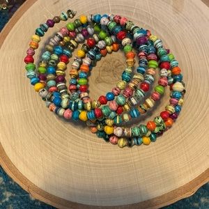 Vintage Noonday Collection Paper Bead Bracelet